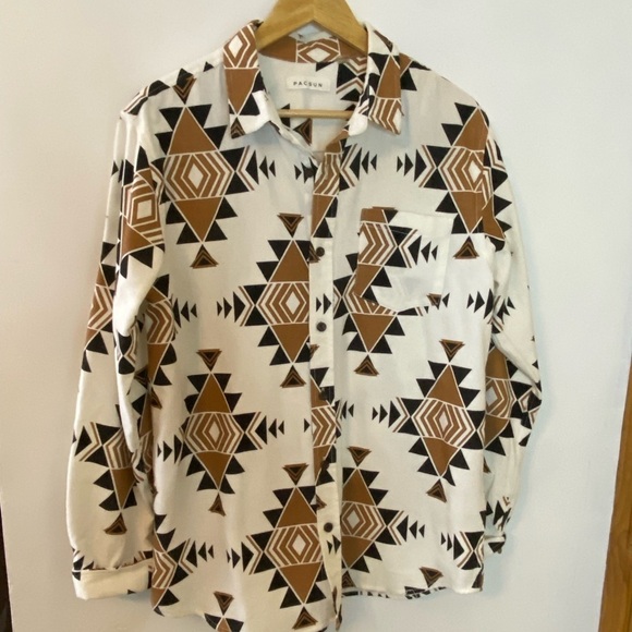 Men’s PacSun Southwest Print Flannel Button Down - Picture 1 of 7